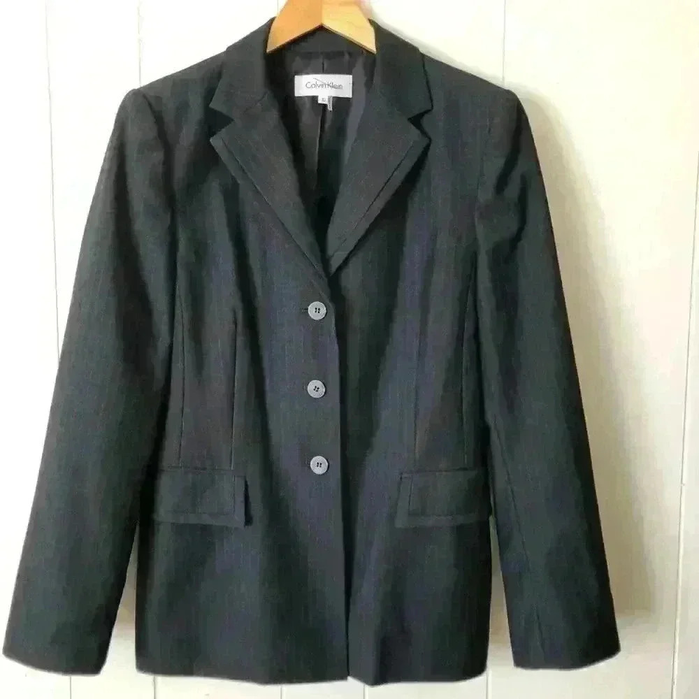 Calvin Klein Women’s Striped Polyester Blazer Size 10
